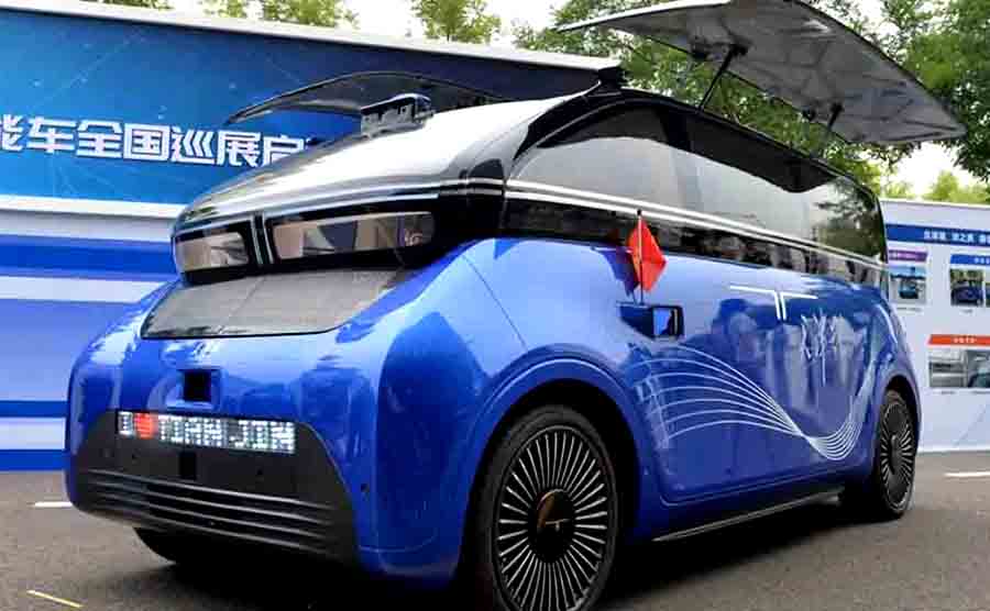 Первый автомобиль на солнечной энергии «Tianjin» — видео
